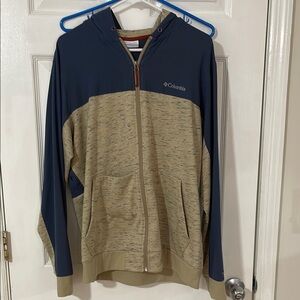 Columbia Men's Blue and Tan Zip Up